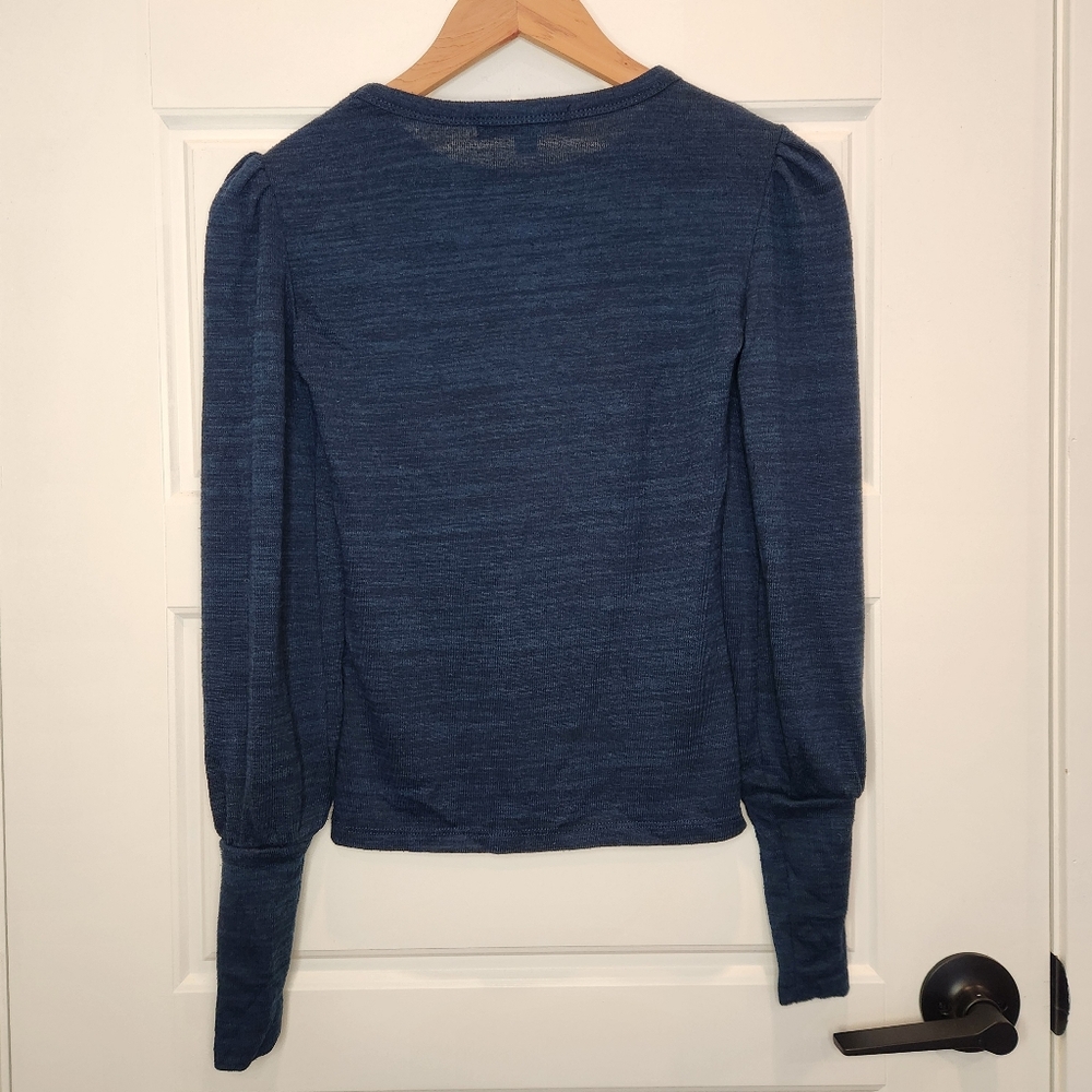 XXS/XS Ever New Melbourne Ines Blouson-Sleeve Long Sleeve Top - Teal - Picture 4 of 5